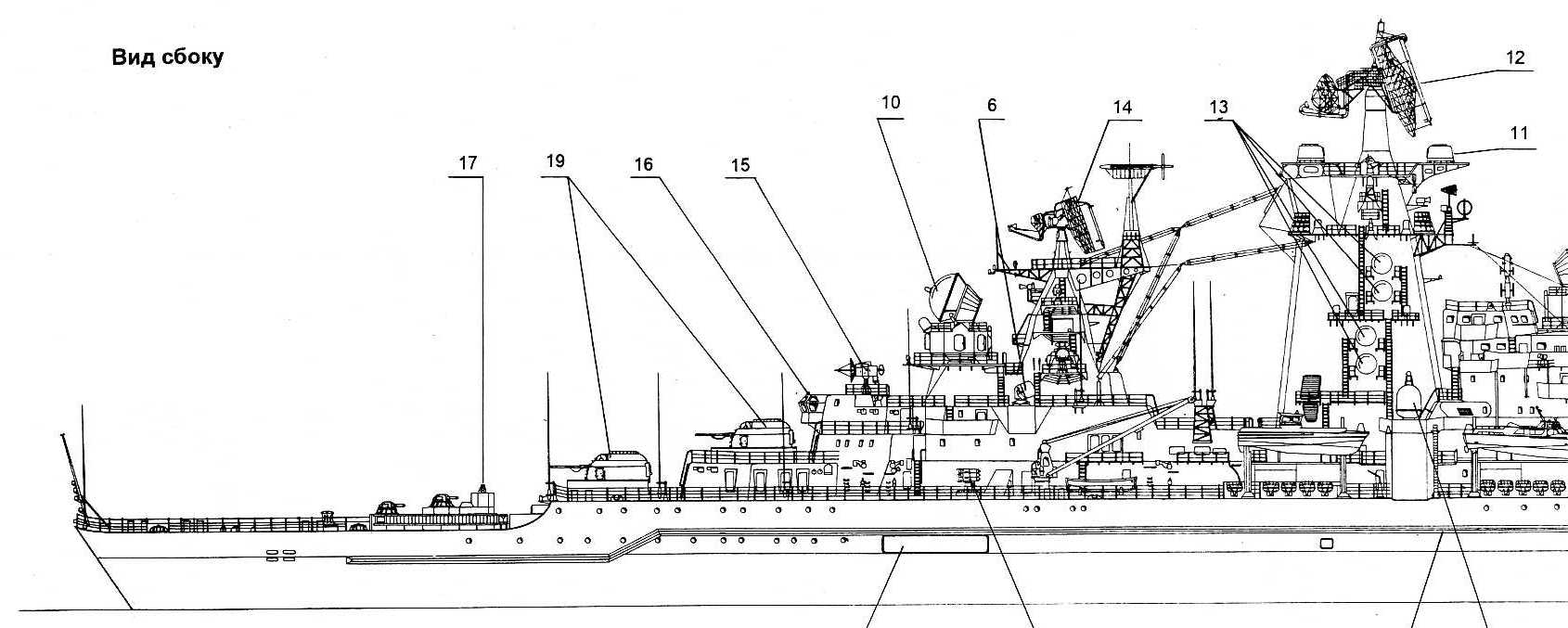 Чертеж крейсера москва