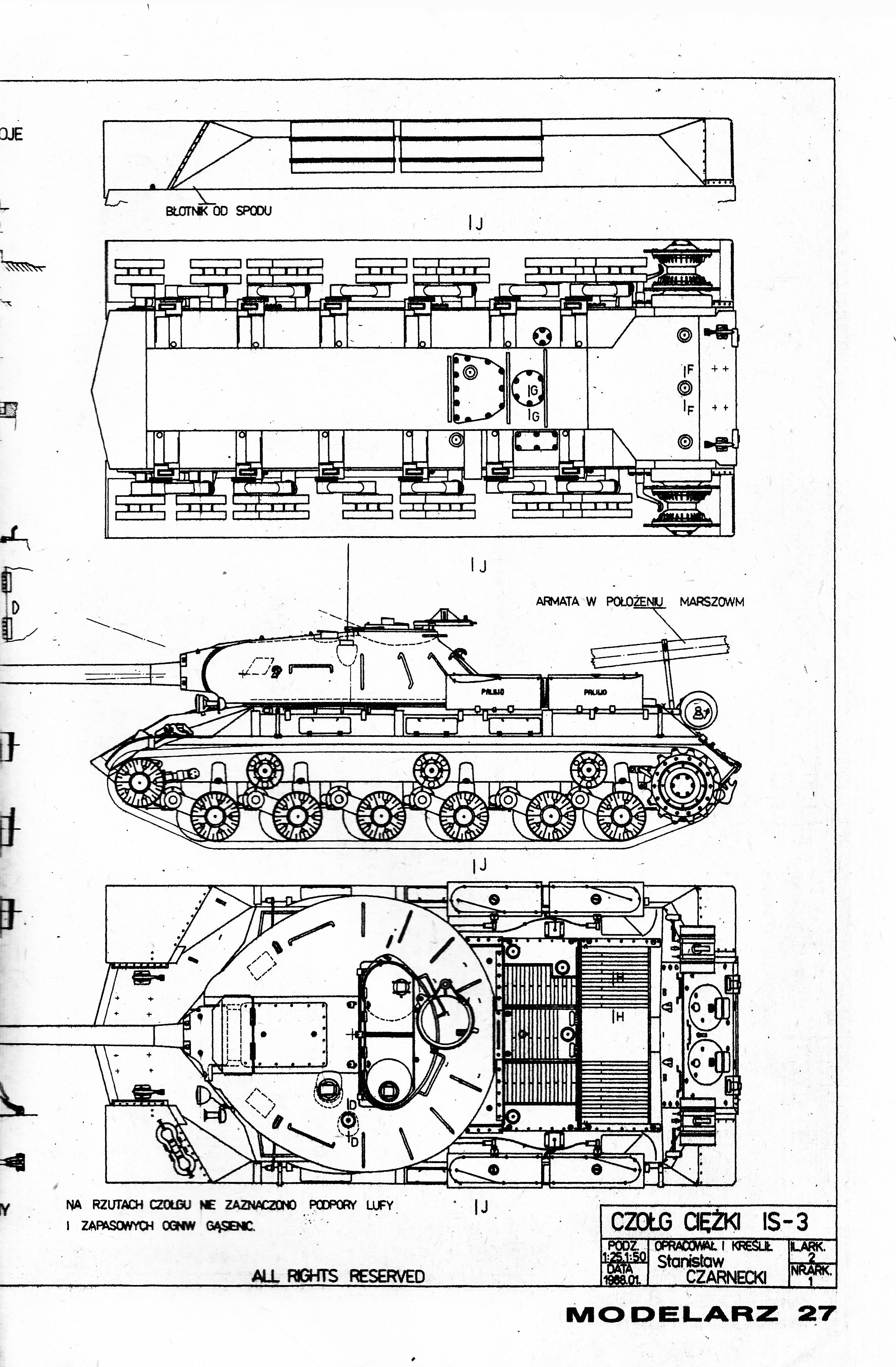 Чертеж танка ис3