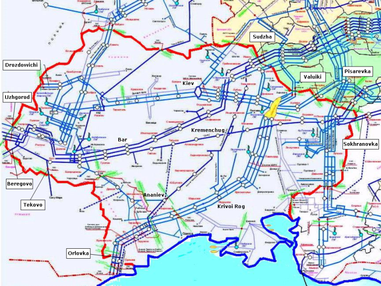 Карта газа на украине