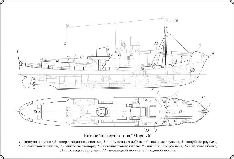 Китобойное судно рисунок